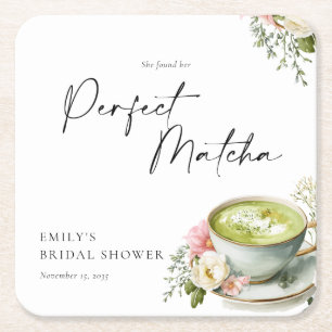 Posavasos Cuadrado De Papel Ella Encontró Su Desayuno Nupcial Perfecto Matcha