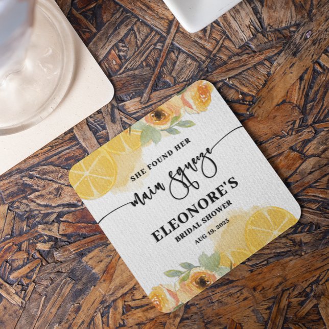 Posavasos Cuadrado De Papel Ella Encontró su Squeeze Despedida de Soltera  (Subido por el creador)