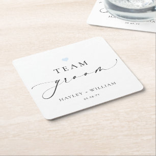 Posavasos Cuadrado De Papel Ellesmere Minimalista Team Groom