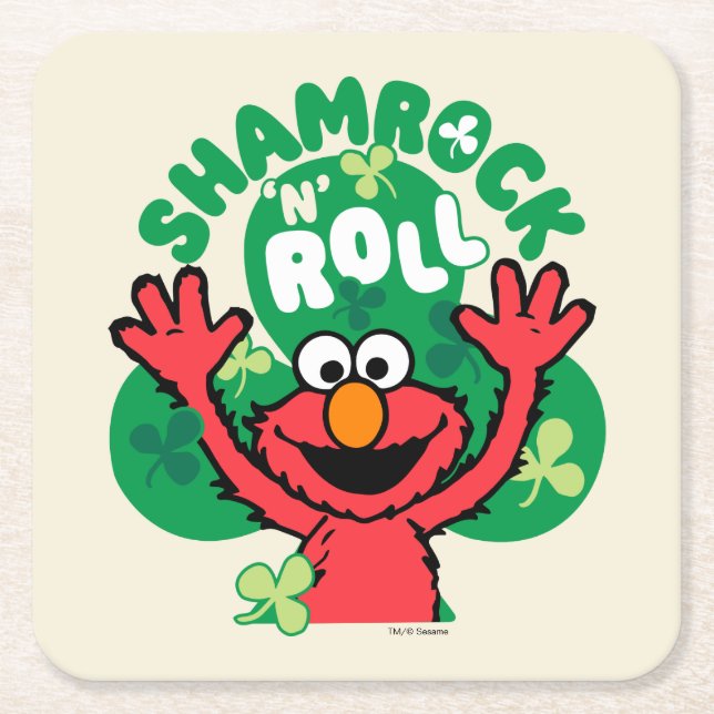 Posavasos Cuadrado De Papel Elmo | Shamrock 'N' Roll (Anverso)