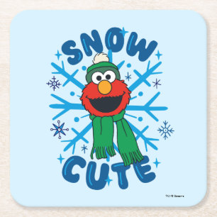 Posavasos Cuadrado De Papel Elmo Snow Cute