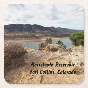 Posavasos Cuadrado De Papel Embalse de caballos, Fort Collins, Colorado