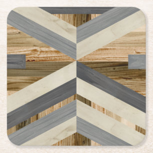 Posavasos Cuadrado De Papel Embutido geométrico