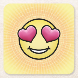 Posavasos Cuadrado De Papel Emoji Amor