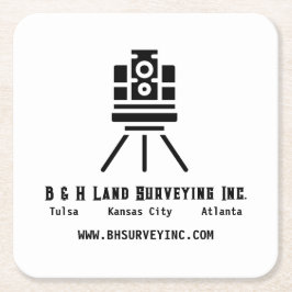 Posavasos Cuadrado De Papel Empresa de reconocimiento de tierras minimalista