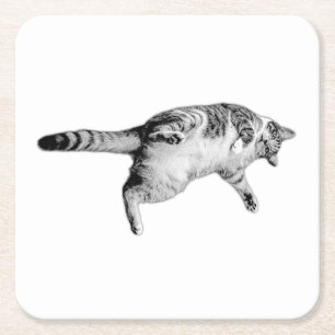 Posavasos Cuadrado De Papel Encanto rayado para la tabla