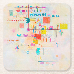 Posavasos Cuadrado De Papel Énfasis suave, Wassily Kandinsky