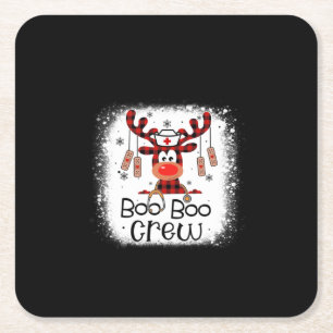 Posavasos Cuadrado De Papel Enfermera Regalo Boo Boo Crew
