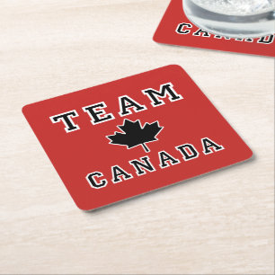 Posavasos Cuadrado De Papel Equipo Canadá