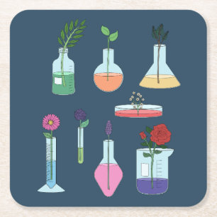 Posavasos Cuadrado De Papel Equipo de laboratorio botánico