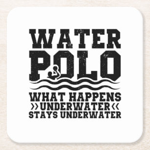 Posavasos Cuadrado De Papel Equipo de waterpolo  Regalos para entrenadores dep