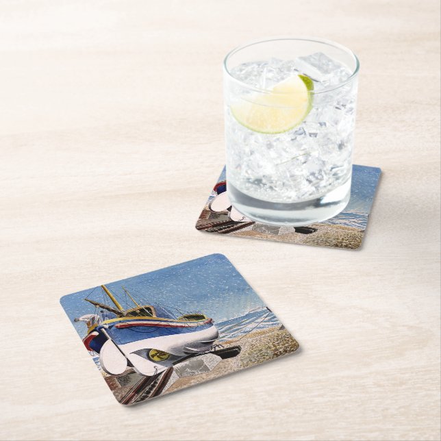 Posavasos Cuadrado De Papel Eric Ravilious - Lifeboat en Adelburgh, (In situ)