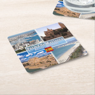 Posavasos Cuadrado De Papel ES Baleares - Mallorca - Palma -