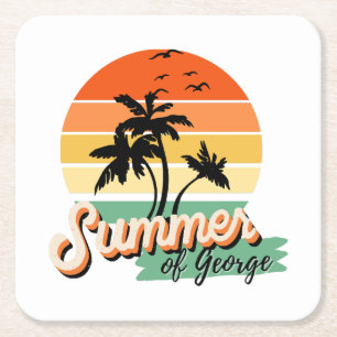 Posavasos Cuadrado De Papel Es El Verano De George