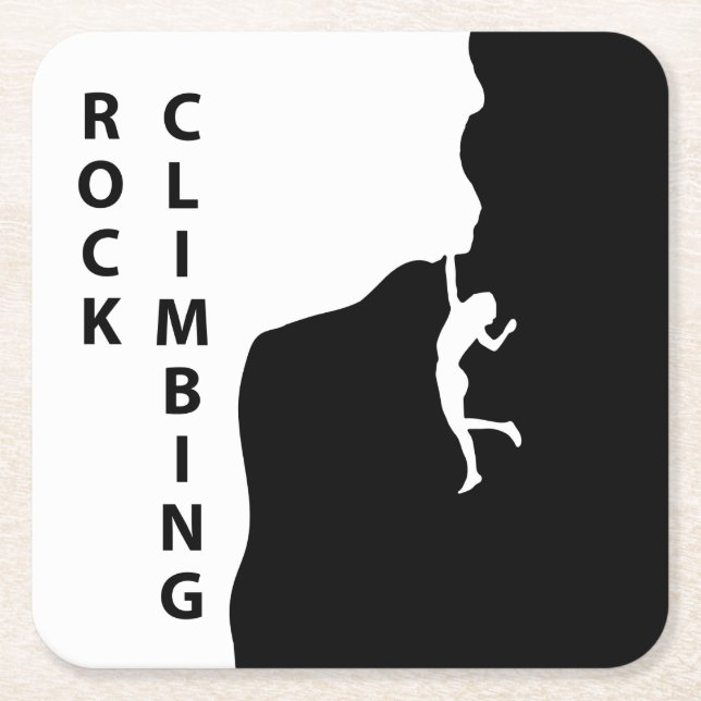 Posavasos Cuadrado De Papel Escalada de rocas (Anverso)
