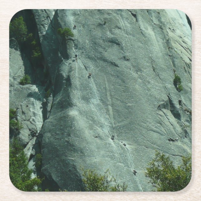 Posavasos Cuadrado De Papel Escaladores en El Capitán (Anverso)