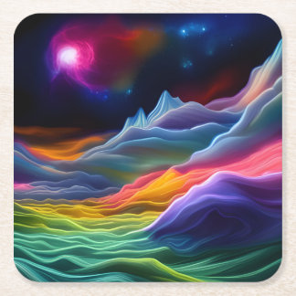 Posavasos Cuadrado De Papel Escape del espacio de fantasía