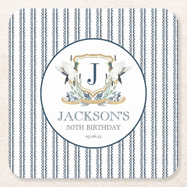 Posavasos Cuadrado De Papel escayola de papel de pato, servilletas de mallard, (Anverso)