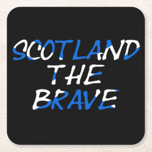 Posavasos Cuadrado De Papel Escocia: Los valientes en el cohete de la bandera