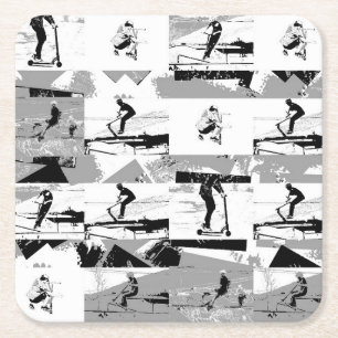 Posavasos Cuadrado De Papel Escoge por ahí - Stunt Scooter Rider