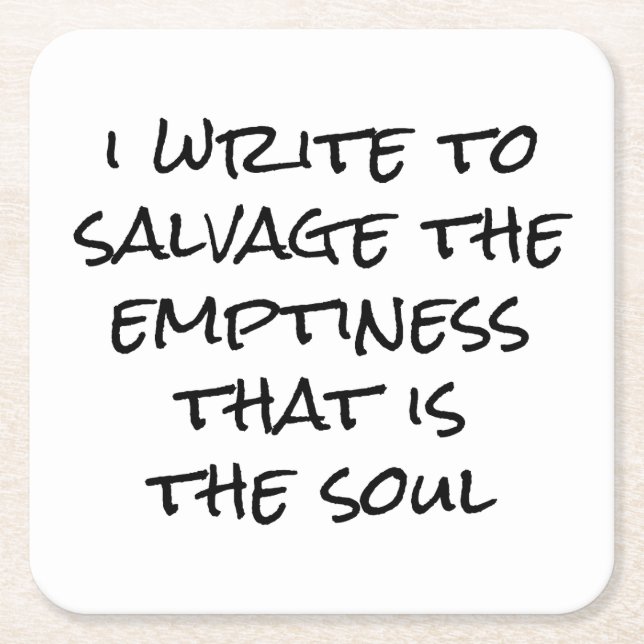 Posavasos Cuadrado De Papel Escribo Papelera (Anverso)