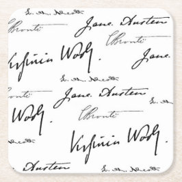 Posavasos Cuadrado De Papel Escritores de las mujeres