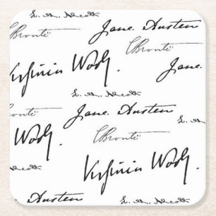 Posavasos Cuadrado De Papel Escritores de las mujeres