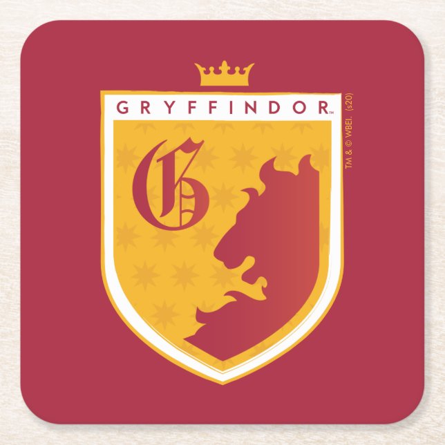 Posavasos Cuadrado De Papel Escudo coronado Gold GRYFFINDOR™ (Anverso)