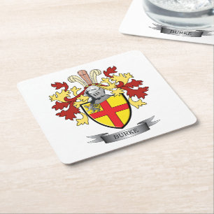 Posavasos Cuadrado De Papel Escudo de armas de Burke