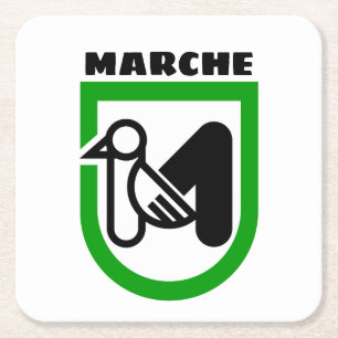 Posavasos Cuadrado De Papel Escudo de armas de marzo (Italia)