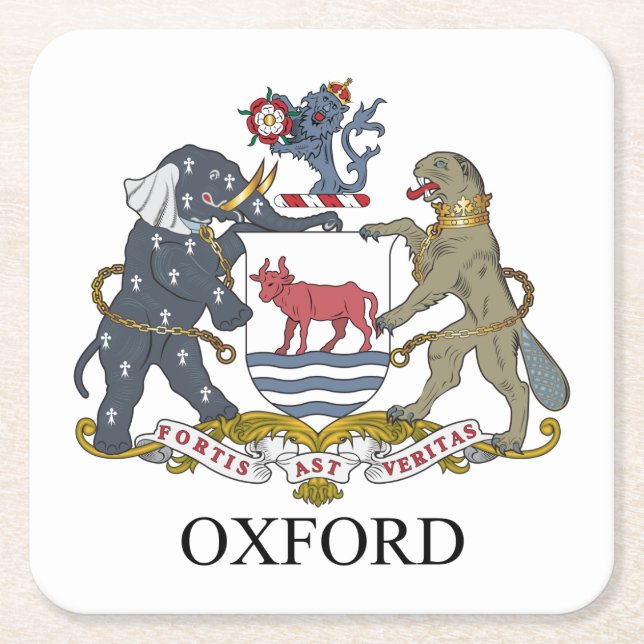 Posavasos Cuadrado De Papel Escudo de armas de Oxford (Anverso)