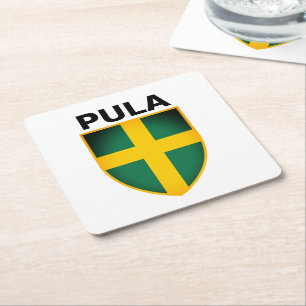 Posavasos Cuadrado De Papel Escudo de armas de Pula (Istria), Croacia