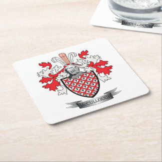 Posavasos Cuadrado De Papel Escudo de armas del escudo de la familia de