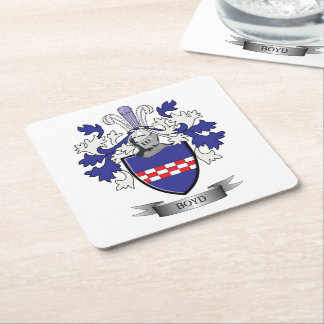 Posavasos Cuadrado De Papel Escudo de armas del escudo de la familia de Boyd