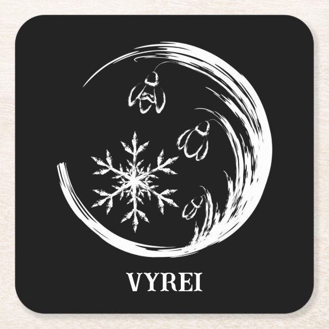 Posavasos Cuadrado De Papel Escudo de invierno (Anverso)