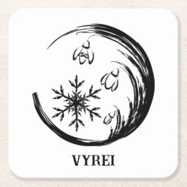 Posavasos Cuadrado De Papel Escudo de invierno