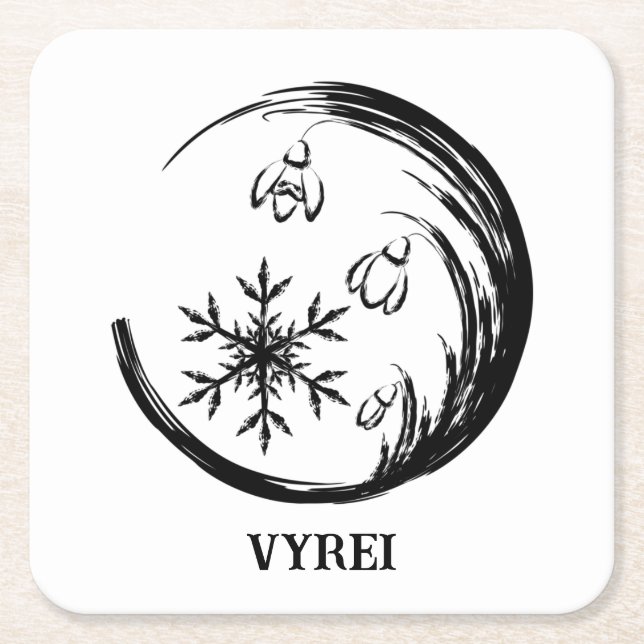 Posavasos Cuadrado De Papel Escudo de invierno (Anverso)