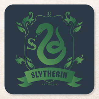 Posavasos Cuadrado De Papel Escudo de la Casa SLYTHERIN™ Ornamentado