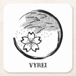 Posavasos Cuadrado De Papel Escudo de primavera