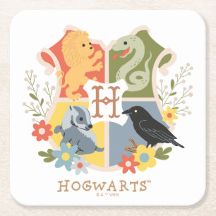 Posavasos Cuadrado De Papel Escudo Magic Blooms HOGWARTS™