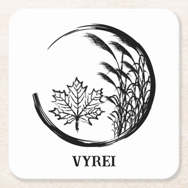 Posavasos Cuadrado De Papel Escudo otoño/otoño (Anverso)