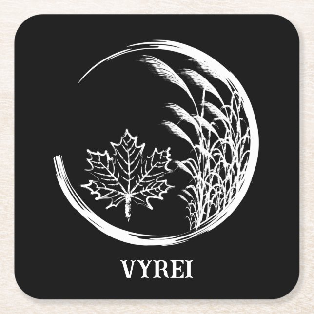 Posavasos Cuadrado De Papel Escudo otoño/otoño (Anverso)