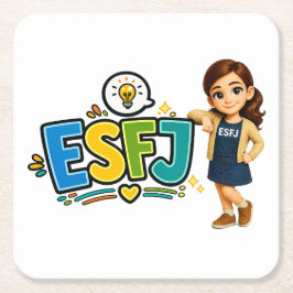 Posavasos Cuadrado De Papel ESFJ — A Construtora de Conexões