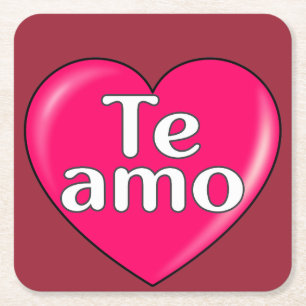 Posavasos Cuadrado De Papel Español - Te amo