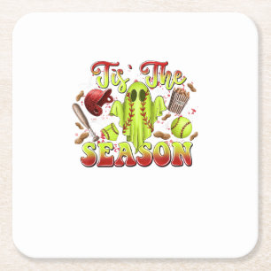 Posavasos Cuadrado De Papel Espectacular disfraz de softball Funny Halloween E