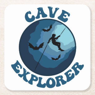 Posavasos Cuadrado De Papel Espeleología de espeleología de castores del Explo