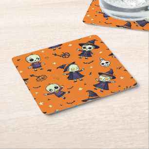 Posavasos Cuadrado De Papel Espeluznante almohada de Moda Halloween - Festivid