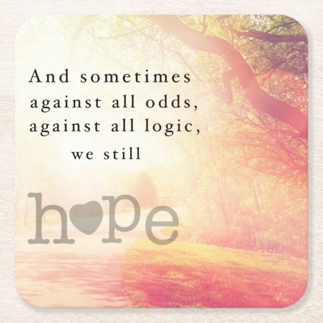 Posavasos Cuadrado De Papel Esperanza (Anverso)