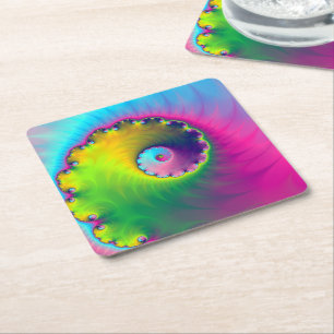 Posavasos Cuadrado De Papel Espiral de lavado de color de la escoria de papel