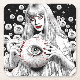 Posavasos Cuadrado De Papel Espíritus de los muertos